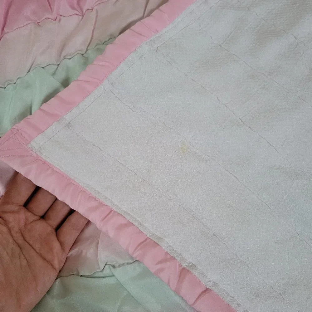 Striped Silky Smooth Shiny Texture Light Weight Long Pastel Color Block Blanket
